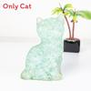Crystal Cat Resin Decor With Fortune Symbol For Office Desk Enhancements
