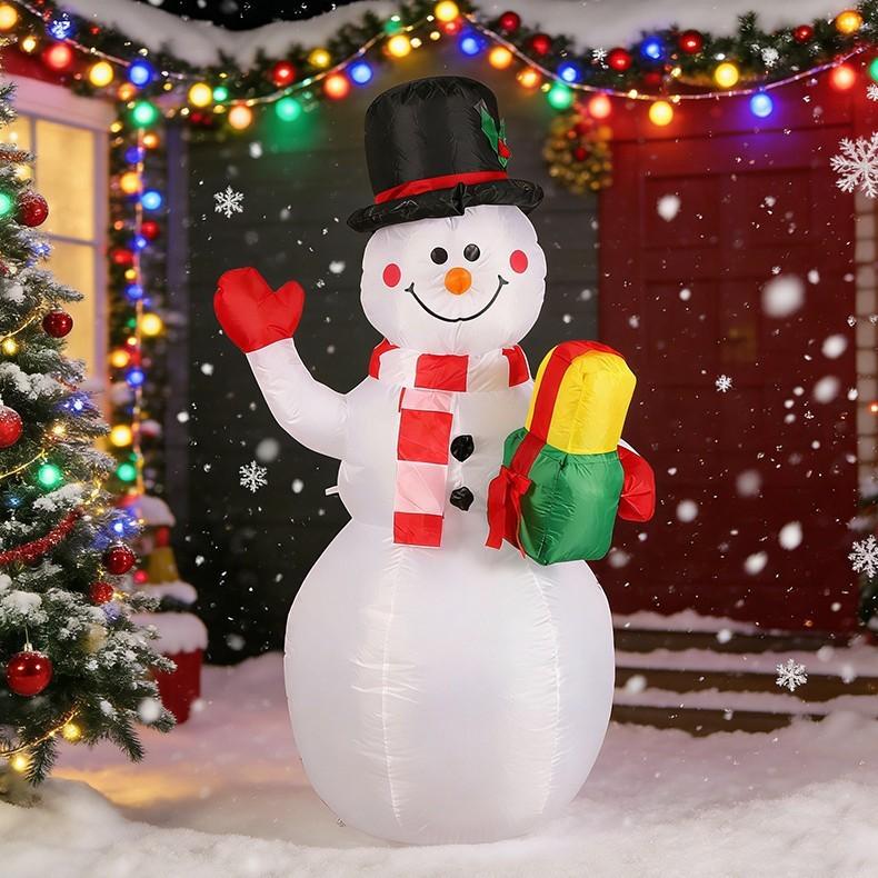 Christmas Inflatable Snowman Decor With Led Lights For Holiday Party Festivities