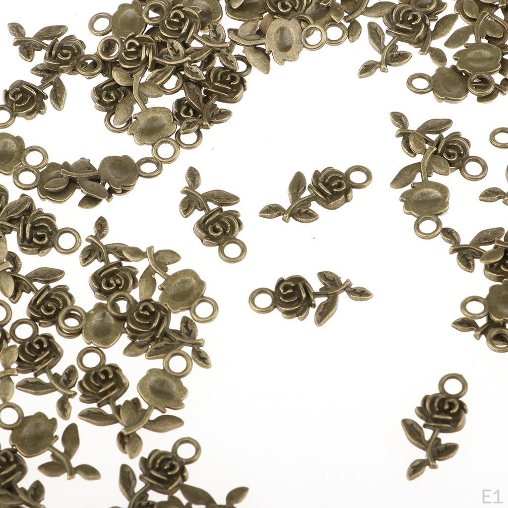 Alloy Rose Pendant Jewelry Finding Making Accessory