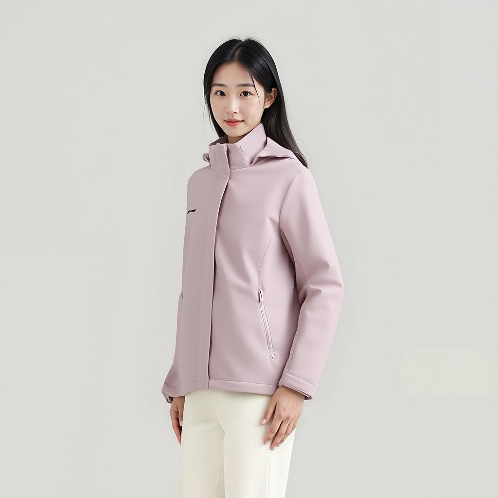 Li-Ning Minimalist Logo Loose Windproof Waterproof Sports Casual Hooded Windbreaker Women Outerwear AFDVJ58-2