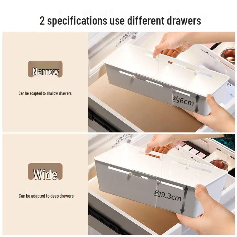 Exklusiv für Neueinsteiger: Ausziehbarer Schubladen-Aufbewahrungsorganizer mit eingebauten Make-up-Einteilern