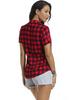 2026 Spring/Summer Women's Black and White Plaid Short Sleeve Loose Slimming Retro Top