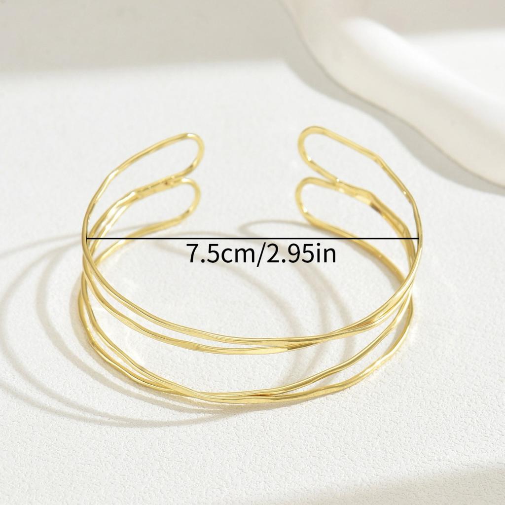 ins simple niche Japanese and Korean style women's bracelet versatile multi-layer high-end design arm ring geometric line bracelet