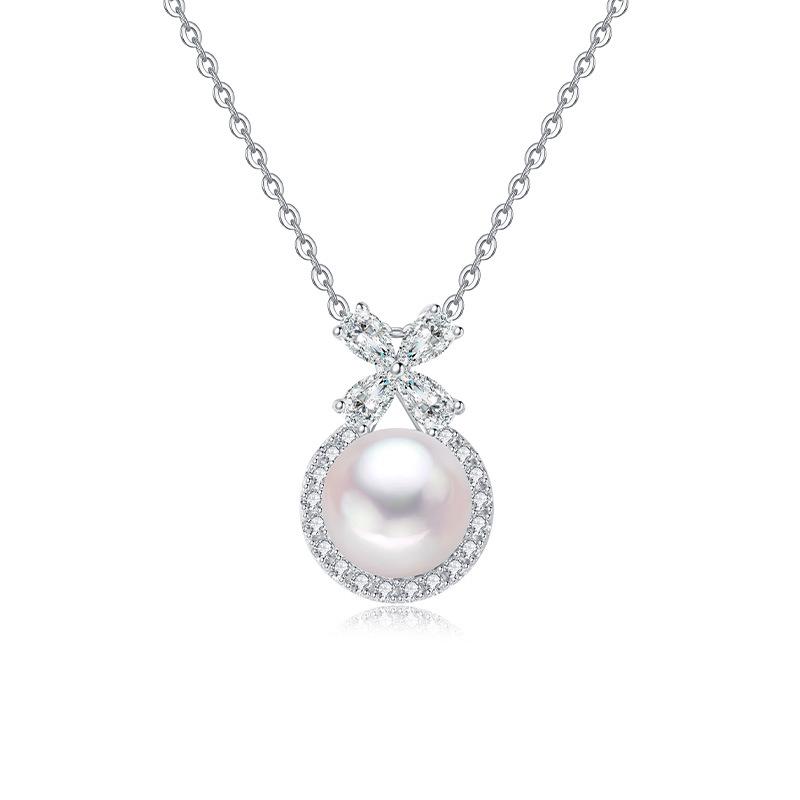 Xiaohongshu S925 Sterling Silver Pearl Necklace - Sweet Clavicle Chain for Women