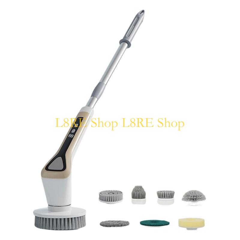L8RE Electric Cleaning Brush Window Wall Cleaner Electric Scrub Brush Rotating Scrubber Kitchen Bathroom Cleaning Tool белый