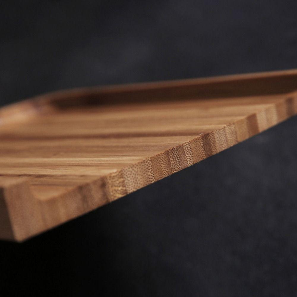 1ks Obdélníkový kulatý bambusový tác Talíře na ovocné svačinky pro držení čajového ovoce a grilovaného chleba