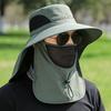 Sun protection hat, outdoor fisherman's hat, detachable face mask, quick-drying hat, large brim hiking hat