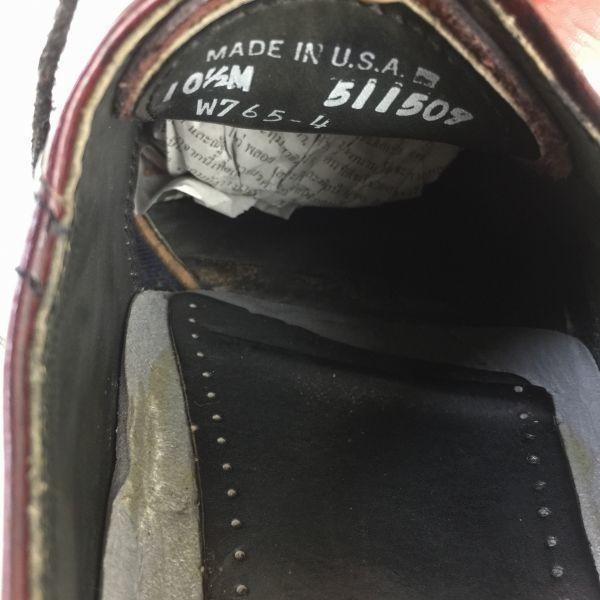 80s Vintage Made in USA Dexter Full Brogue Wingtip Shoes Burgundy size 10.5M 28.0 Men's(USED)