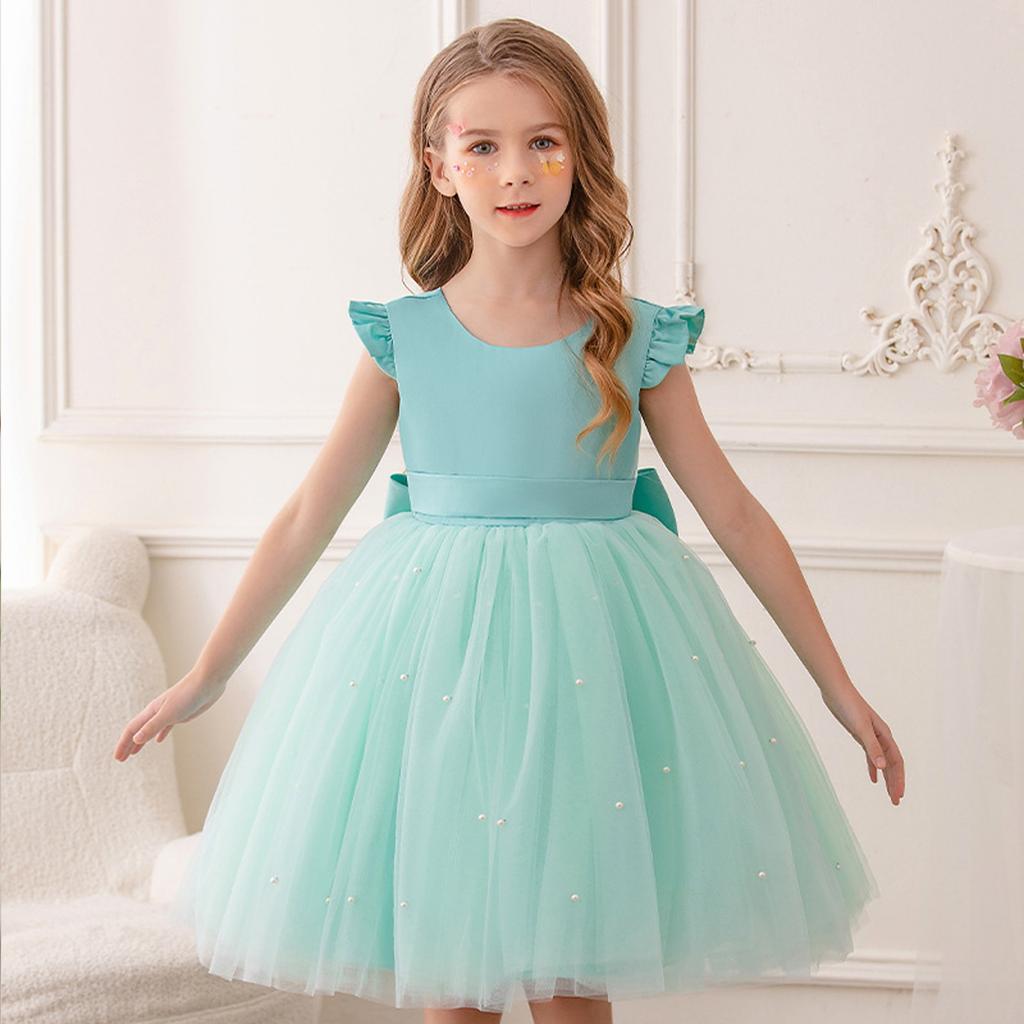 Girl Dress Party Gown Tulle Satin Pageant Birthday Princess Ruffle  Gown
