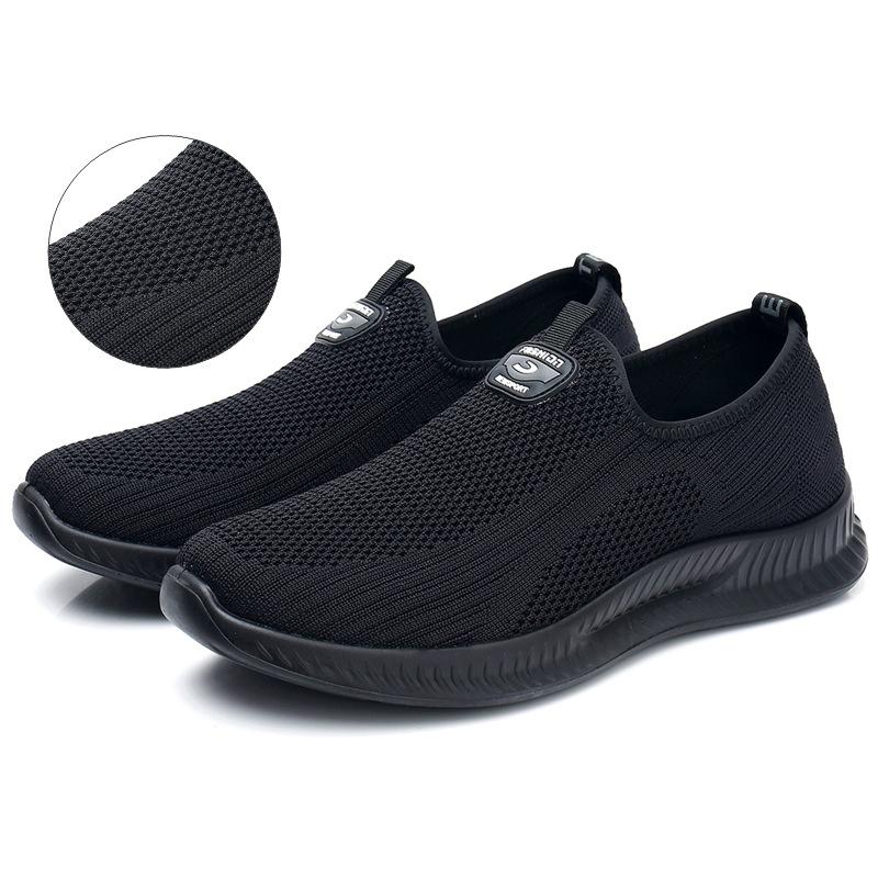 

Мужские легкие кроссовки для бега среднего и пожилого возраста. Нескользящая мягкая подошва. Повседневная спортивная обувь. Весенняя и летняя мужская обувь. 44 чёрный