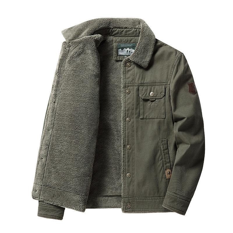 

Men S Autumn And Winter Washed Cotton Fleece Thickened Casual Fashion Lapel Men S Jacket Jacket Men S 5XL