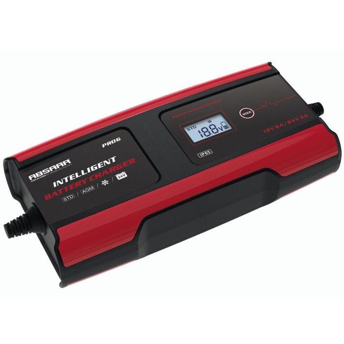 Chargeur de batterie - absaar - pro 6.0 - 12/24v - 6a - rouge