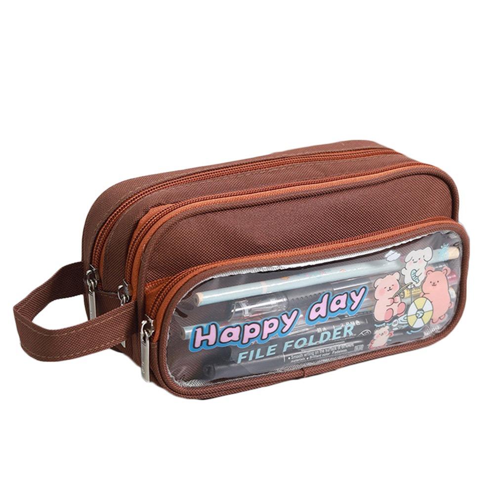 

Capybara Pencil Case Large Capacity Stationery Storage Bag New Pen Bag for School Office коричневый