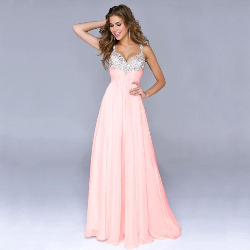 

Женское вечернее платье-комбинация с шифоном и пайетками S розовый