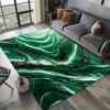 Smaragdgrüner und goldener Teppich – Luxuriöses Marmor-inspiriertes Muster für Wohnzimmer oder Schlafzimmer, rutschfest, elegante Heimdekoration
