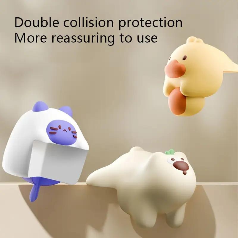4PCS Cartoon Window Anti-collision Table Corner Coffee Table Silicone Anti-bump Sticker Anti-collision Pad Table and Chair Corner Protector