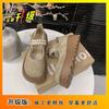 Non-slip Muffin Bag Head Shoes Cute Bow Pearl Thick Sole Heightening Mary Jane Single Shoes Women's 2025 Spring and Autumn New Models