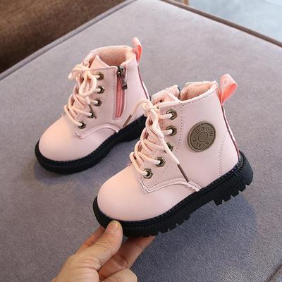 Outono/inverno crianças botas meninos meninas botas de neve de couro de pelúcia moda impermeável antiderrapante quente crianças botas sapatos 21-30