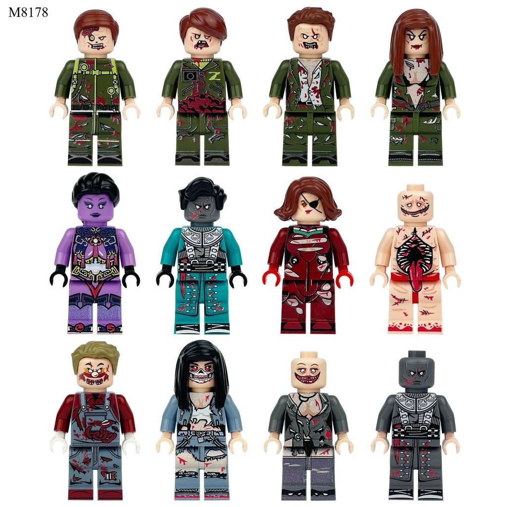 Zombie doll Building blocks, humanoid dolls, toys, digital action figures assembled toys crawler children's educational toys