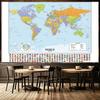 Großes Weltkarten-Poster mit Nationalflaggen Pädagogische Geografie Wandkunst Druck für Schulklasse Kinderzimmer Heimbüro Dekoration