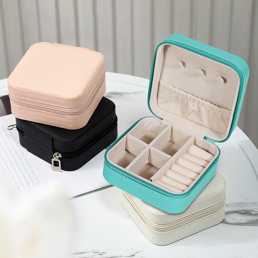 Portable Jewelry Storage Box Travel Organizer Jewelry Case Leather Storage Earrings Necklace Ring Jewelry Organizer Display.-zmt