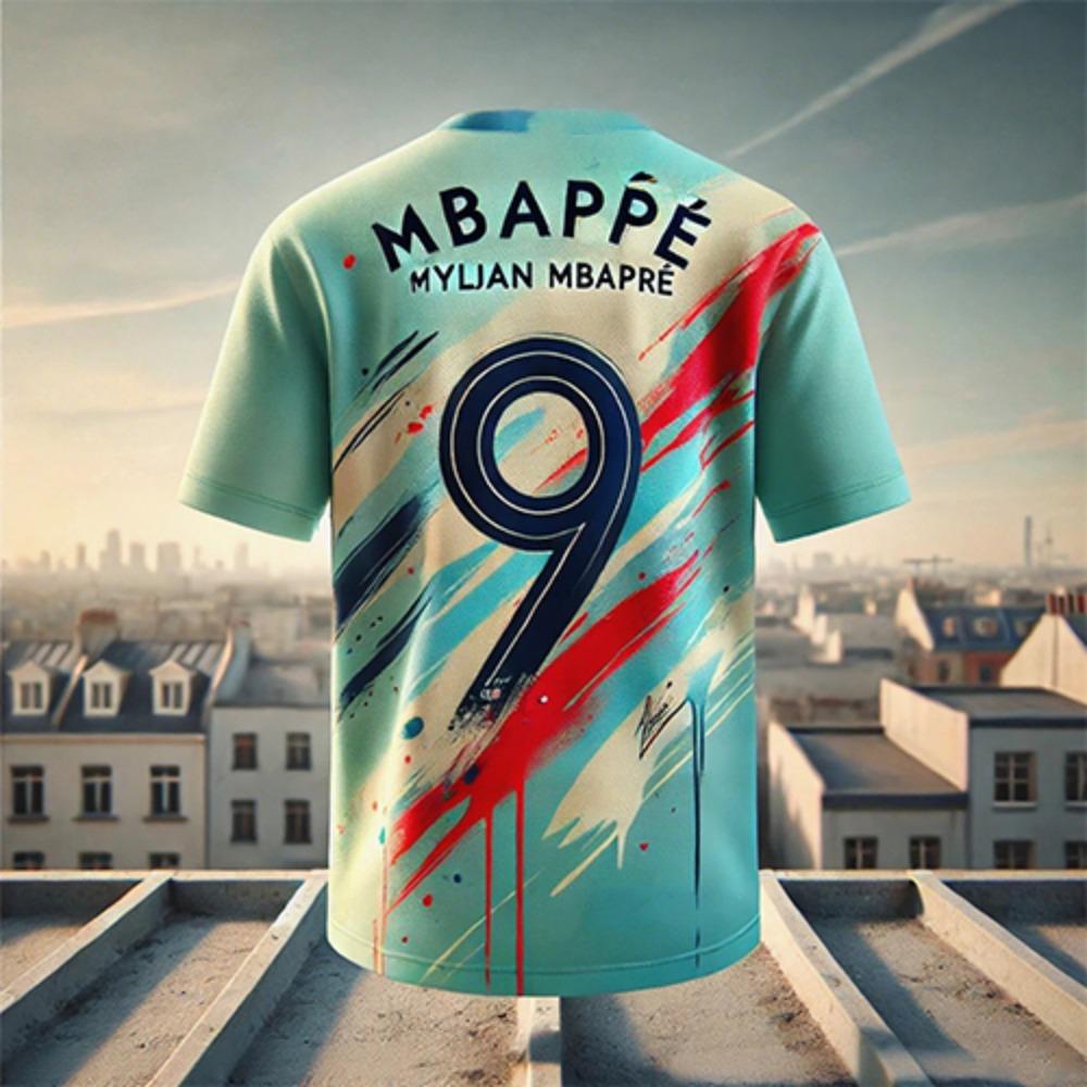 AI Graffiti Football Fan T-shirt Summer Sportswear Comfortable Neutral Daily Training T-shirt Adult Children