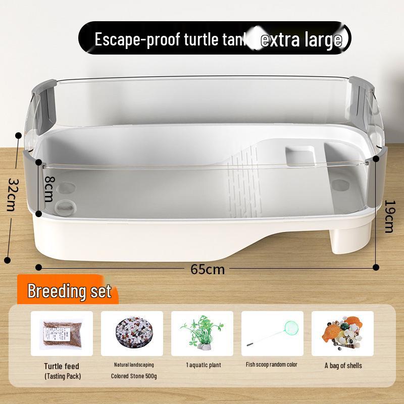 Turtle Tank with Basking Platform - Ideal for Brazilian Turtles, Living Room Display, or Small Home Use