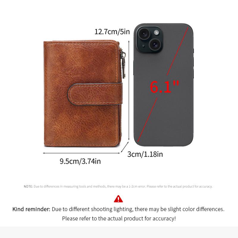 Anti-theft Brush Women's Short Wallet Korean Version Three-fold Portable Clutch Bag Simple Solid Color Wallet