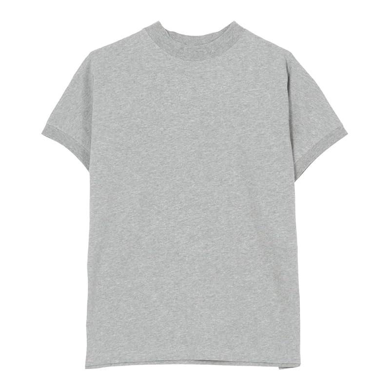 

[Kobe lettuce] T-shirt ladies short sleeve tops t-shirt Relaxing body shape cover summer mock neck t-shirt [C4819] free L mock neck gray