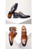 Men's Plus Size Genuine Leather Square Toe Monk Strap Shoes