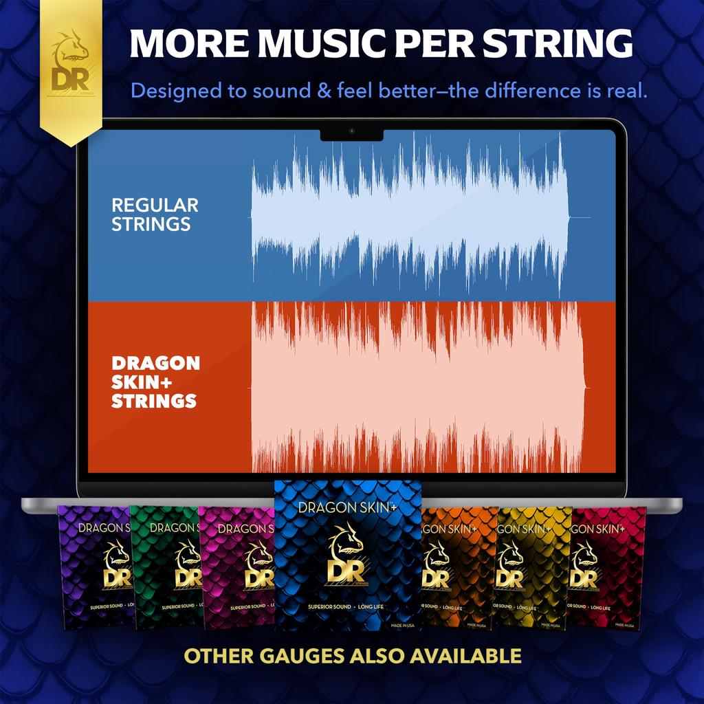 DR Strings Acoustic Guitar Strings DRAGON Phosphor Bronze SKIN+ DAP-12