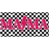 Mama Checkered Pink Front License Plate for Women Car Vanity Plates Decorative Aluminum Metal Cute Novelty License Plate Cover for Men 6x12 Inch (4