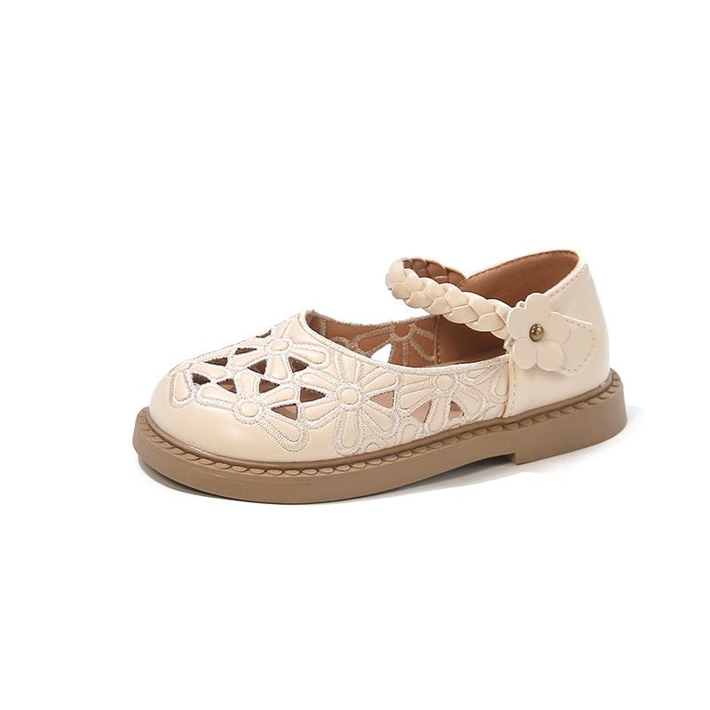 Summer new style girls' princess shoes, Korean-style hollow-out soft sole leather shoes for little girls, dance performance shoes for baby girls