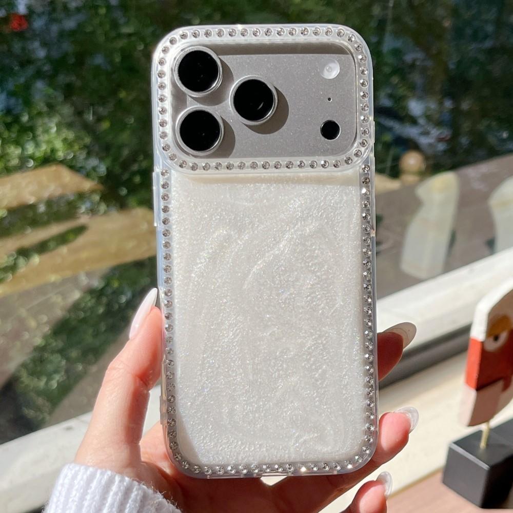 Luxury Bling Diamond Frame Glitter Case for iPhone 17 Air 16 15 14 Plus 13 12 11 Pro Max Clear Shockproof Soft Girly Women Cover