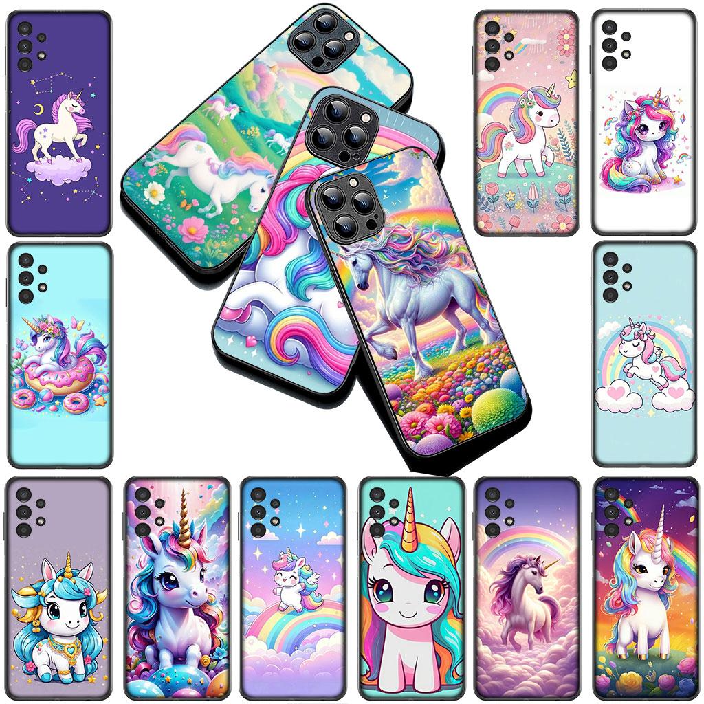 Phone Cover for Samsung Galaxy S22 S21 S20 FE Ultra Plus A07 A17 A15 A16 A25 A57 A37 Casing Soft Case Unicorn Horse Wallpaper