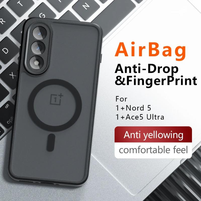 Matte PC+TPU Edge Case for OnePlus Nord 5 CE5 Luxury Armor Magsafe Wireless Charging Back Cover for One Plus ACE 5 Ultra Racing