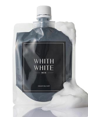 Fiswhite Facial Cleanser Pore Cleansing 130g with Facial Cleansing Net Clay Charcoal Facial Cleanser Pore Cleansing Men's