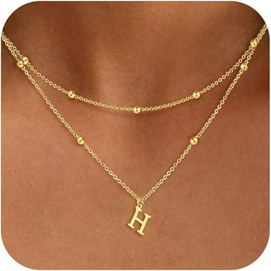 Exquisite 14K Gold Plated Copper Initial Pendant Necklace - Personalized and Fashionable Jewelry