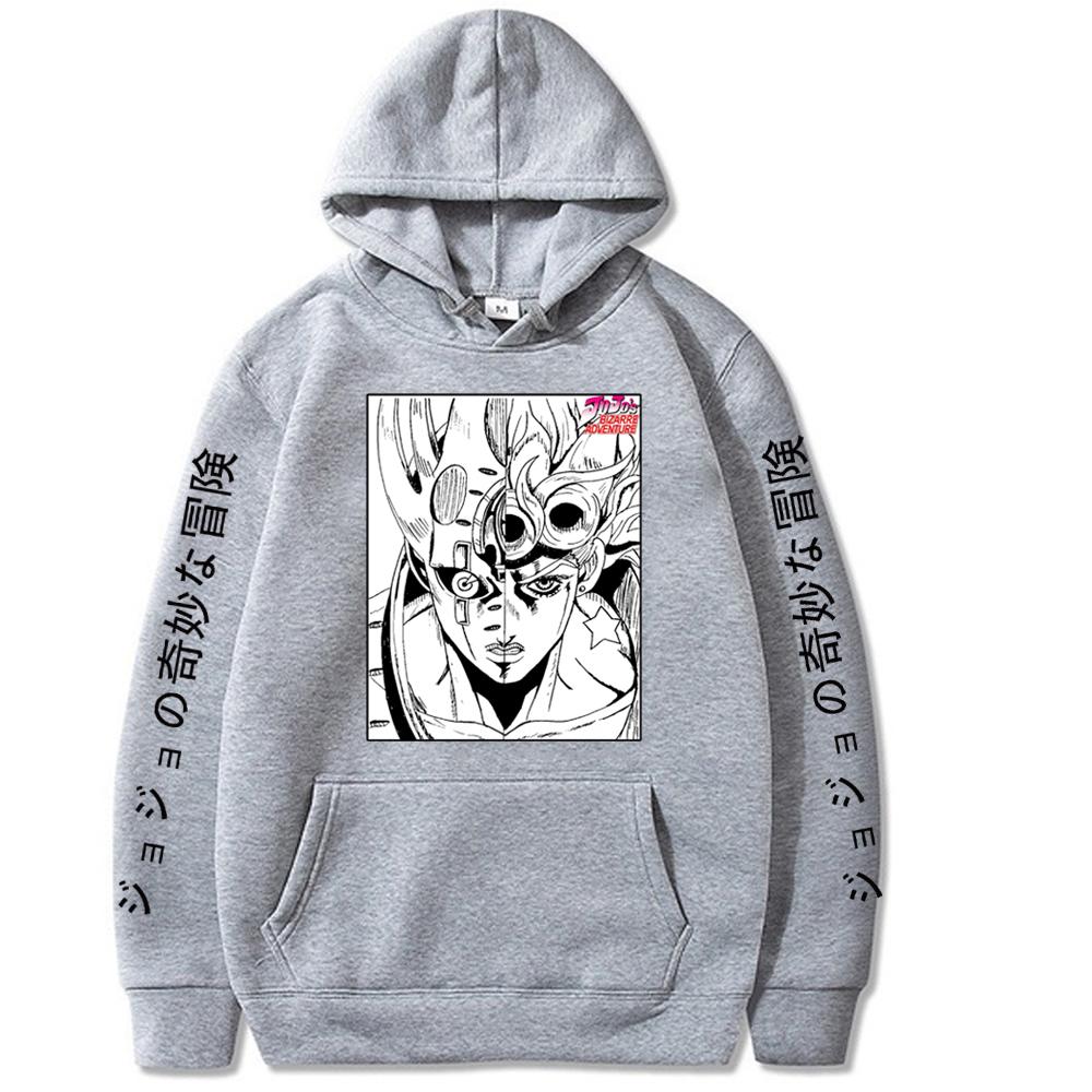 Anime Jojo Bizarre Adventure Giorno Giovanna Men Women Hip-Hop Hoodies Femmle Homme Clothes Cosplay O-Neck Loose sweatshirt