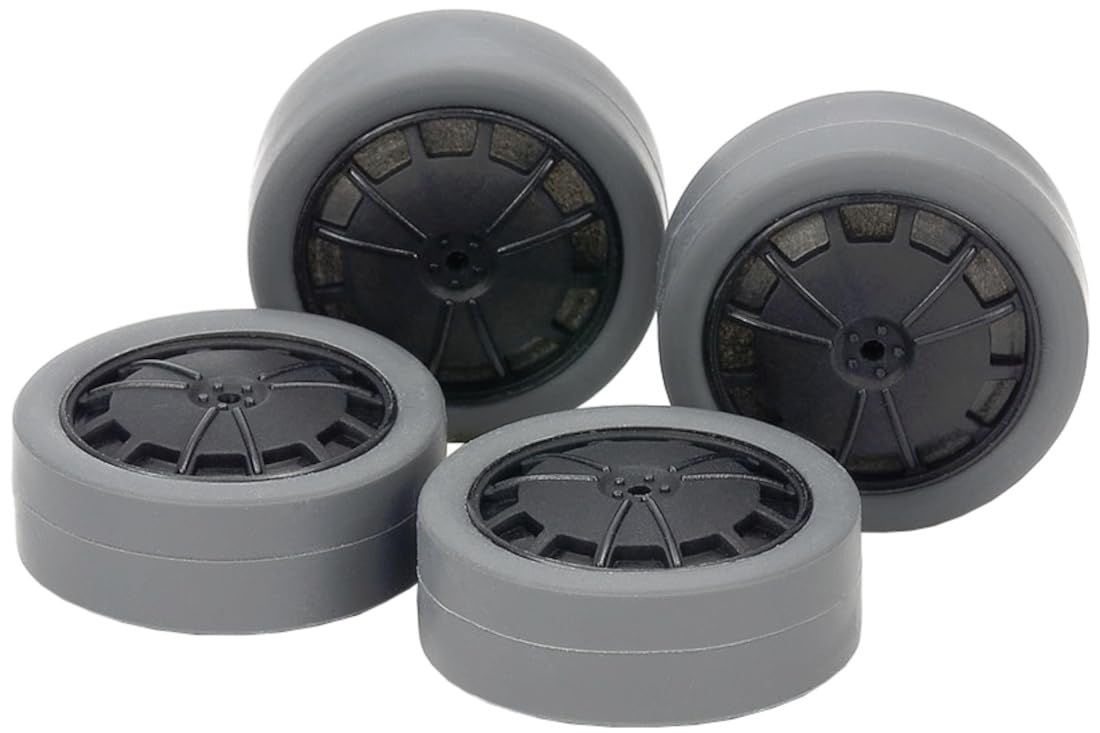 

Tamiya Mini 4WD Upgrade Parts 545 Super X XX Hard Small Diameter Tires Carbon Reinforced Dish Wheels No. & Low-Profile (26mm Gray) & (15545) (Mini