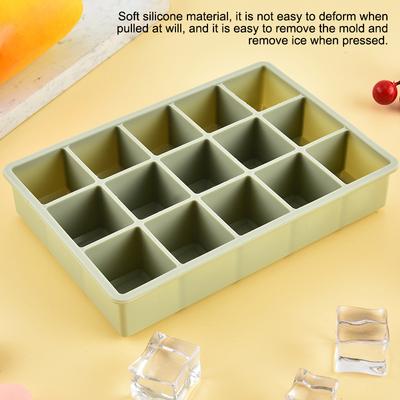 Stampi per Cubetti di Ghiaccio, Rilascio Facile 15 Stampini Flessibili in Silicone per Cubetti di Ghiaccio con Coperchio Rimovibile, Stampini Riutilizzabili per Ghiaccio da Congelatore Impilabili Per Wh