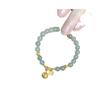 Peach Blossom Beaded Bracelet with Handmade Beads and Hetian Jade Fortune Charm, Chinese Style Niche Design, New Model for Women