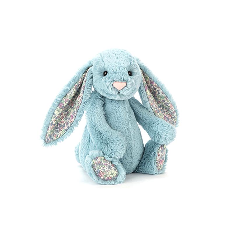 

JELLYCAT Bonnie Rabbit Series Shy Flower Ears Companion and Soothing Ocean Blue Doll Plush Doll 18/31cm Height Medium Size 31cm морской синий