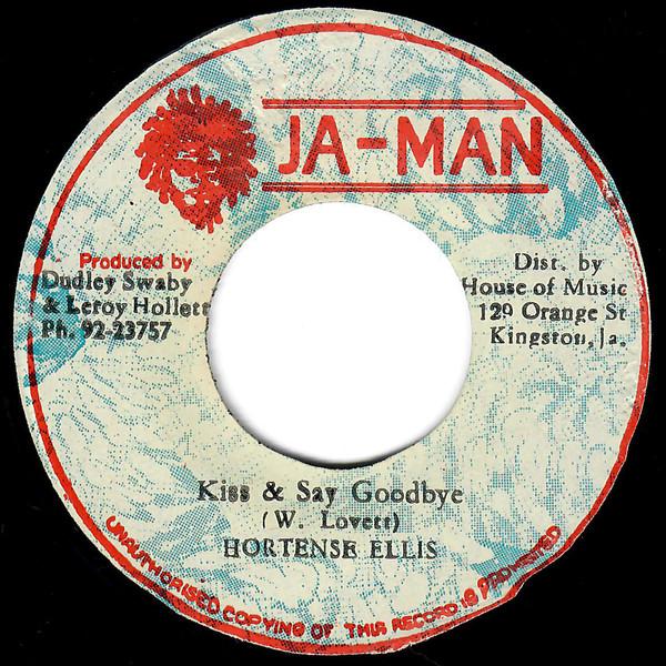 

7inch Record HORTENSE ELLIS Kiss Say Goodbye NONE JaMan Records 1976 Jamaica Reggae Ska Dub Used