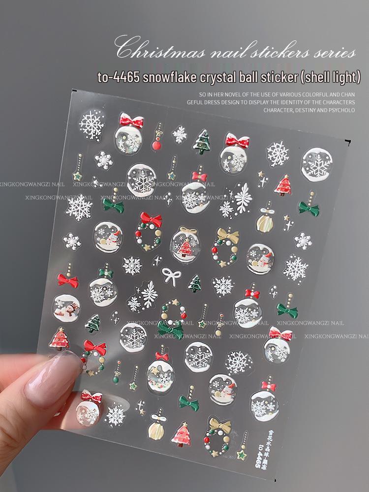 2024 Crystal Diamond Snowflake Nail Stickers - Christmas Tree & Snowman Designs