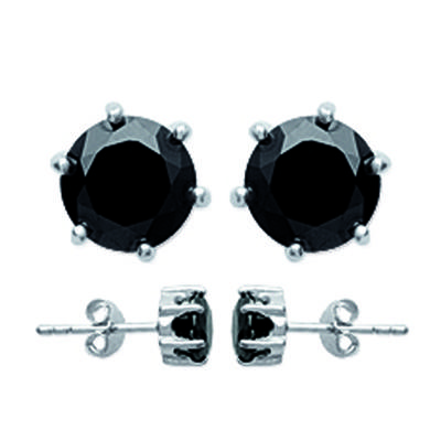 [R2938] - 'Essentiel' Silberohrringe schwarz silber (Rhodium) - 6 mm
