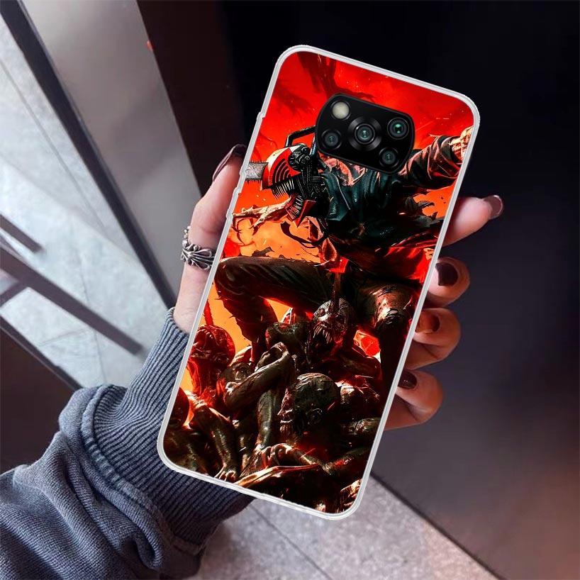 C-Chainsaw Mans Denji Phone Case For Xiaomi Poco X7 X6 X5 Pro F7 Ultra Redmi 15C 15 13 13C 12 12C 10 10A 10C 9 9A 9C 9T Shell Po