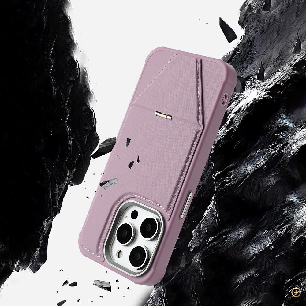 For iPhone 15 Pro Max Case Compatible with MagSafe Kickstand TPU + PU Leather Phone Cover