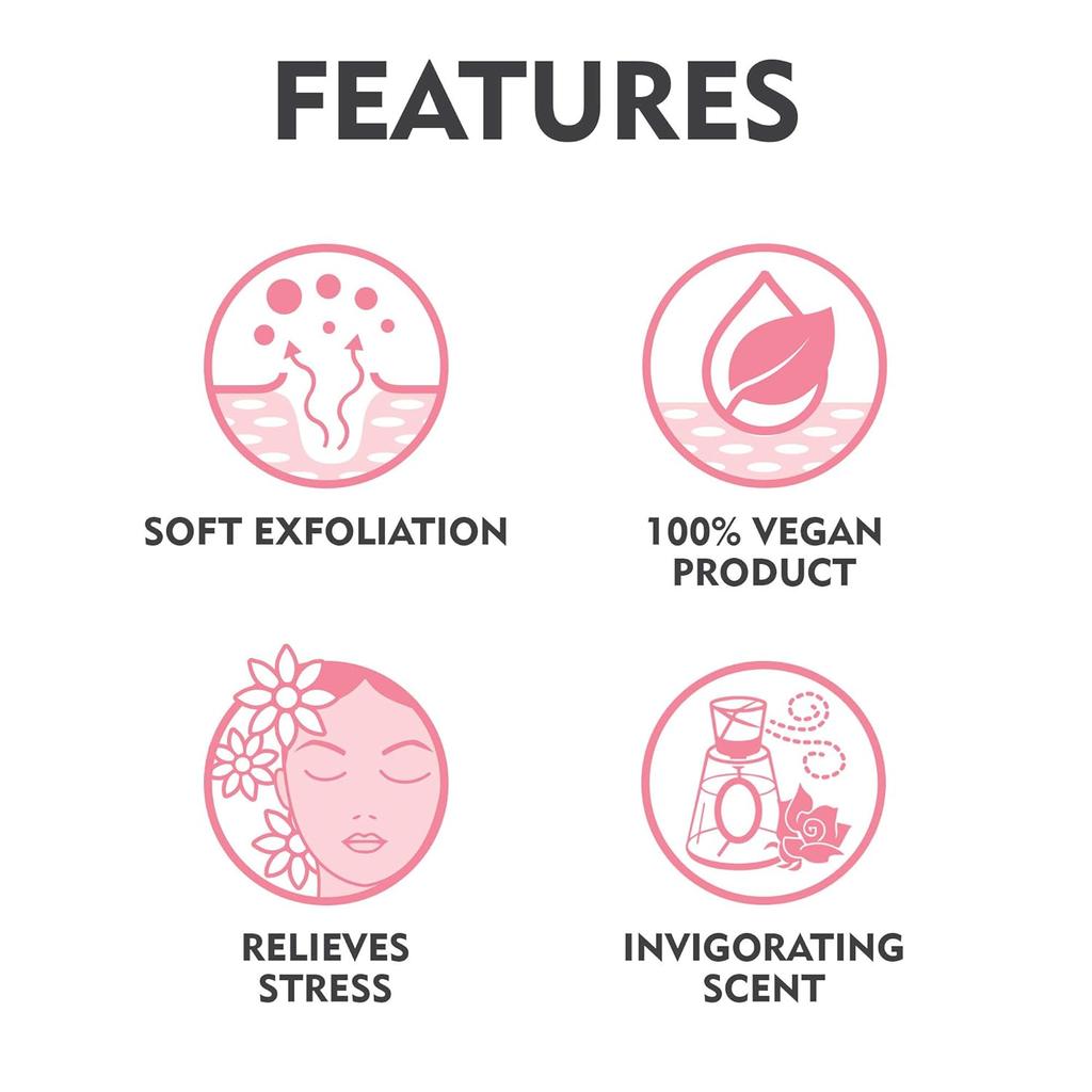 JOY Mood Uplifting Skin Softening Sugar Scrub 200 Ml Pack of 1 | Exfoliating Face Scrub with Spearmint & Eucalyptus, 100% Vegan