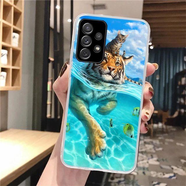 

Мягкий чехол для телефона Cool Animal Big Cat Tiger для Samsung Galaxy A52 A53 A12 A13 A22 A23 A32 A33 A72 A73 5g A02s A03s A50s с узором C Samsung A52S 5G